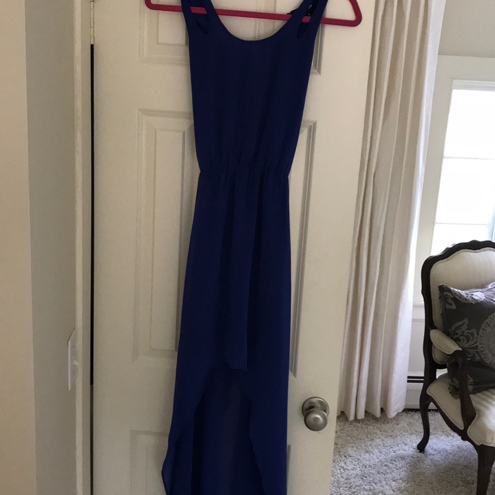 Super elegant navy high-low dress!